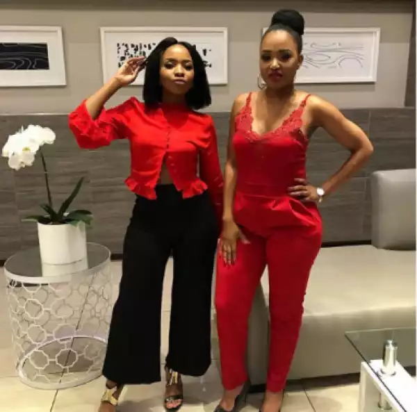 Actress Liteboho Molise Looks Lovely In Her Red Hot B’day Dinner With Celeb Friends (Photos)